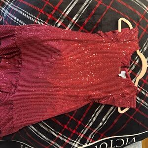 Crown & Ivy Sparkling Red Kids Dress